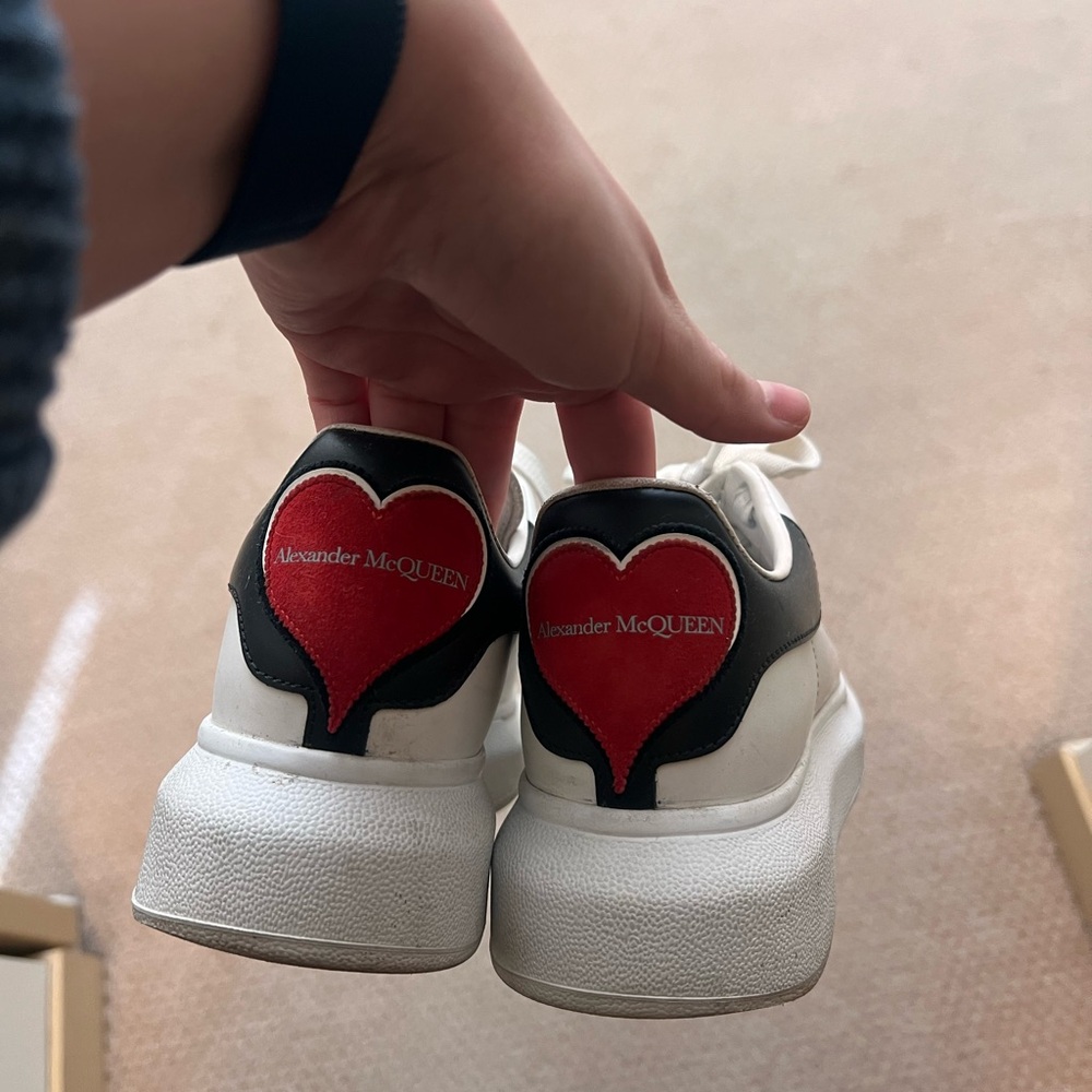 Alexander McQueen Sneakers with Red Heart Detail
